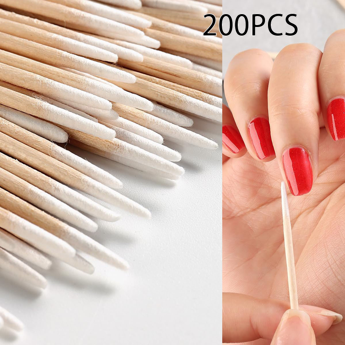 Contour Palette Stick - 200 Stuks Nagels Kunst Hout Wattenstaafje